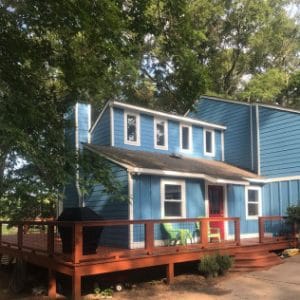 new blue siding done by Apex in Milledgeville, GA
