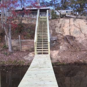 new deck and staircase on Lake Sinclair